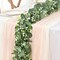 2 Pack Artificial Eucalyptus Garland with Flowers, 5.9ft/pcs Faux Silver Dollar (Grey Green With Flowers)
